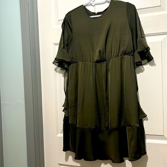 Who What Wear Olive Green Dress - Picture 1 of 6